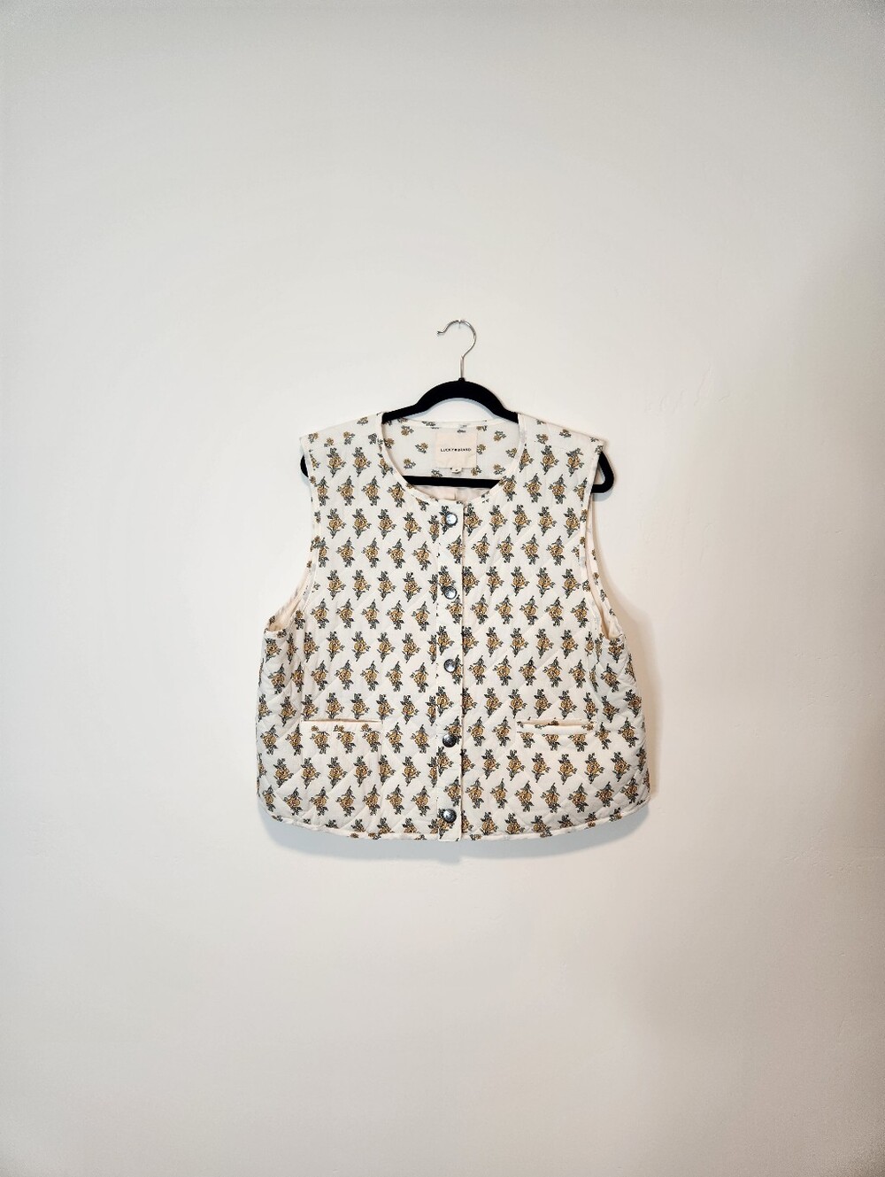 Lucky Brand Floral Quilted Vest Size XL - Picture 3 of 9